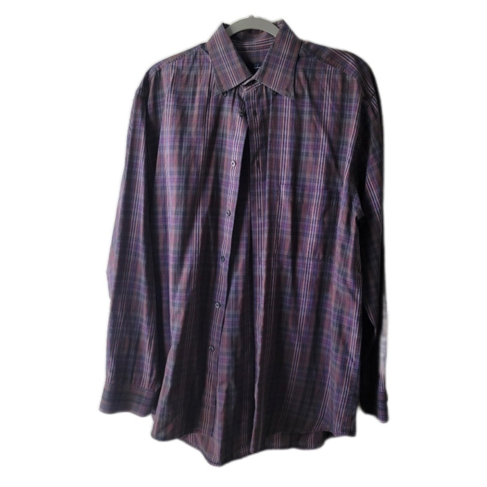 Z Zegna Blue Red Plaid Shirt